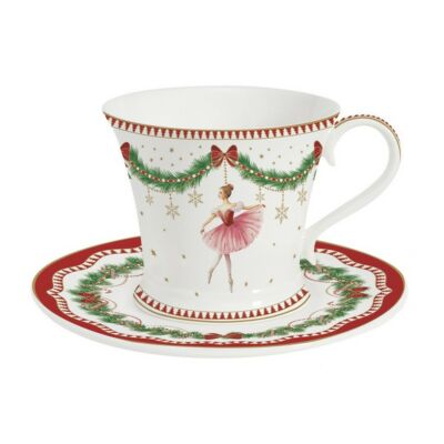 Karácsonyi porcelán teáscsésze szett Magie de Noel