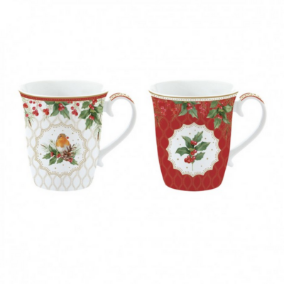 Porcelán bögre szett - 275ml - Christmas Berries