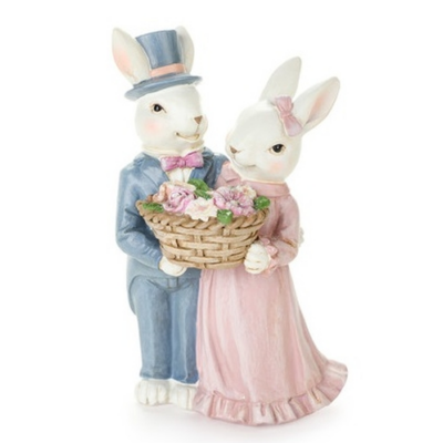 Nyuszipár kosárral - Dekoráció