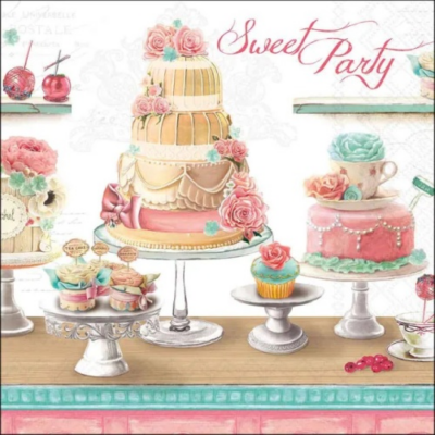 Sweet party papírszalvéta 33x33cm, 20db-os