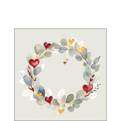 Eucalyptus wreath green papírszalvéta 25x25cm, 20db-os