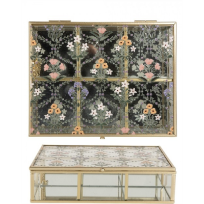 Üvegdoboz virágos tetővel