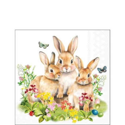 Bunny family papírszalvéta 25x25cm, 20db-os