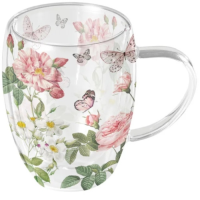 Duplafalú üvegcsésze - 350ml - Amelia 