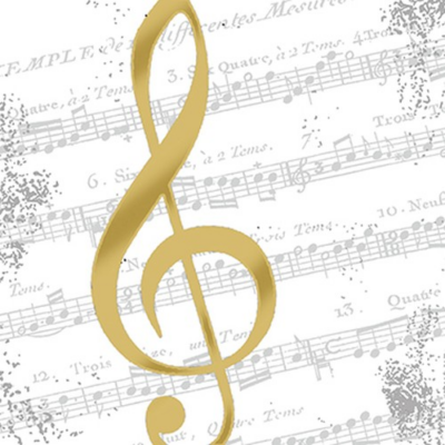 I Love Music gold papírszalvéta 33x33cm, 20db-os