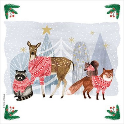 Karácsonyi mintás papírszalvéta 33x33 cm, 20 db-os -  Winter Gathering