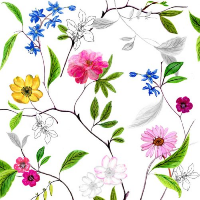 Virágos papírszalvéta 33x33cm, 20db-os - Flower Power