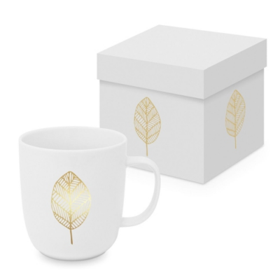 Porcelán bögre - 350ml - Pure Gold Leaves