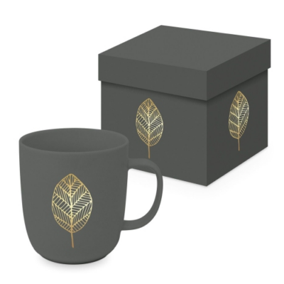 Porcelán bögre - 350ml - Pure Gold Leaves