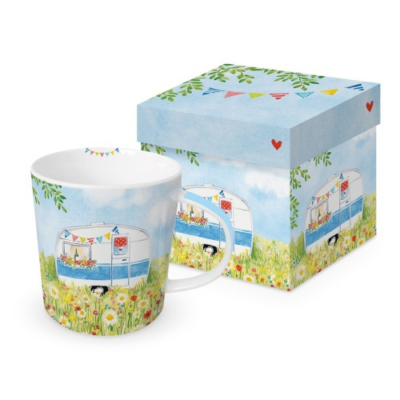 Porcelán bögre - 350ml - Happy Camping