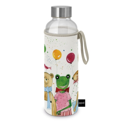 Üvegflaska borosilicate üveg, neoprén védőhuzattal - 550ml - Kid Party