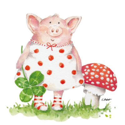 Lucky Piggy papírszalvéta 33x33cm, 20db-os