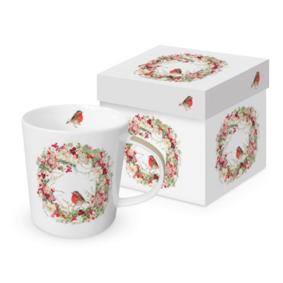 Karácsonyi mintás porcelán bögre 400ml Beautiful Christmas Wreath