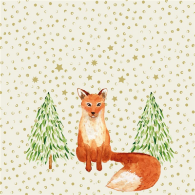 Snowflakes &amp; Fox papírszalvéta 33x33cm, 20db-os