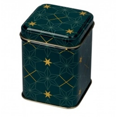 Karácsonyi fémdoboz - 60x60x80mm - Yule green