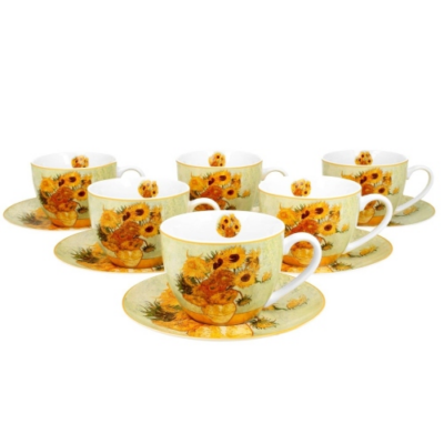 Porcelán csésze - 280ml - Van Gogh: Napraforgók