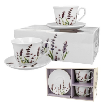 Porcelán csésze szett - 250ml - Levendulás