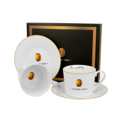 Porcelán csésze szett - 230ml - 2 személyes, Coffee Time