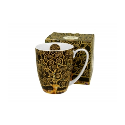 Porcelán bögre - 380ml - Klimt: Életfa