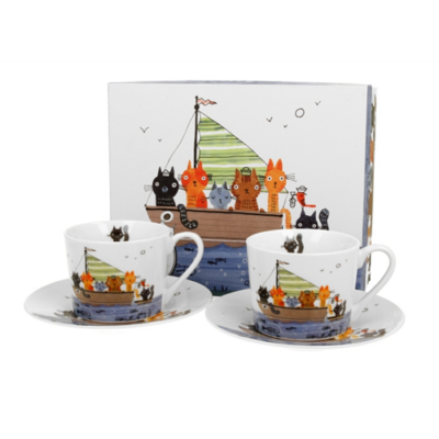 Porcelán csésze szett 230ml Cat Crew