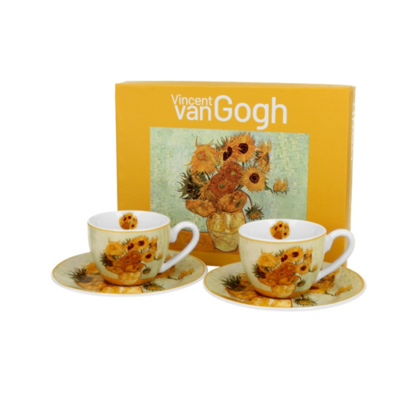 Porcelán kávéscsésze szett 110ml Van Gogh: Napraforgók