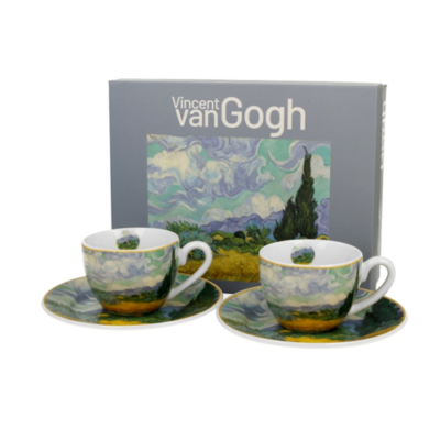 Porcelán kávéscsésze szett 110ml Van Gogh: Búzamező