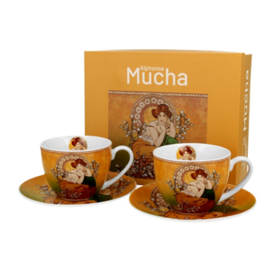 Porcelán csésze szett 270ml Mucha: Topáz