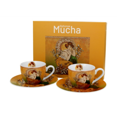 Porcelán csésze szett 110ml Mucha: Topáz
