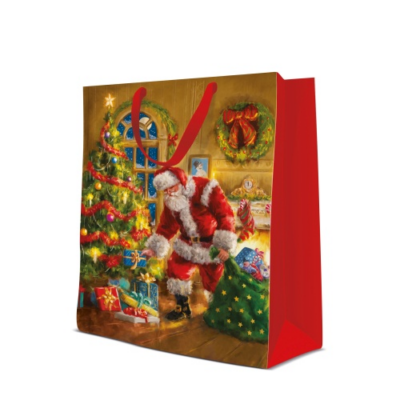 Santa is Here papír ajándéktáska, nagy