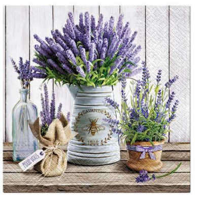Lavander in Bucket papírszalvéta 33x33cm, 20 db-os