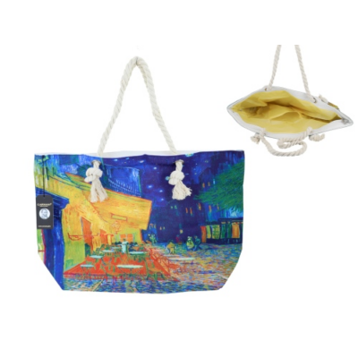 Vászonhatású táska - Van Gogh: Kávéház éjjel