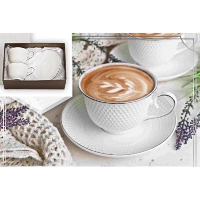 V.B.13040 Omena porcelán csésze+alj, 250ml, 2 személyes, dobozban