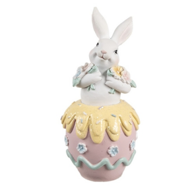 Nyuszi virággal, muffinon - Húsvéti dekoráció