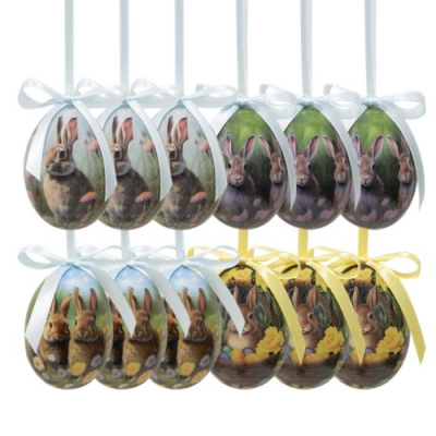 Tojás függődísz nyuszis, 12db-os szett