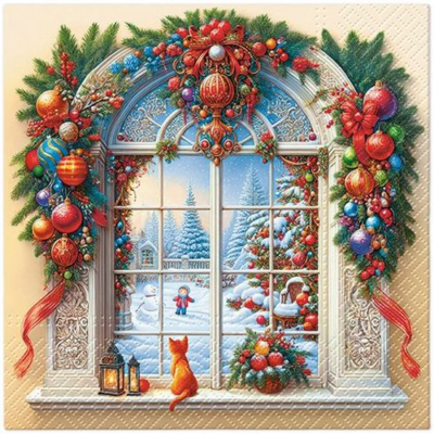 Karácsonyi szalvéta 33x33cm, 20db-os - Holiday Arch Decor