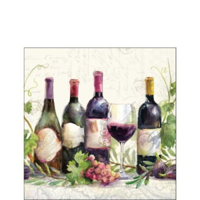 Wine bottles papírszalvéta 25x25cm, 20db-os