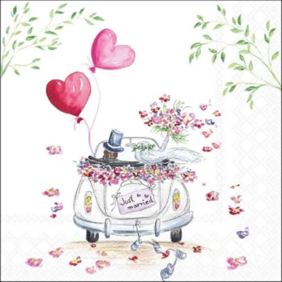 Wedding car papírszalvéta 33x33cm, 20db-os