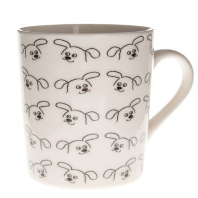 Porcelán bögre kutyafejekkel, 255ml