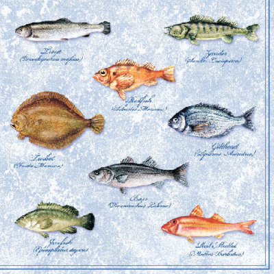 Fishes papírszalvéta 33x33cm, 20db-os