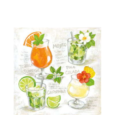 Four Cocktails papírszalvéta 33x33cm, 20db-os