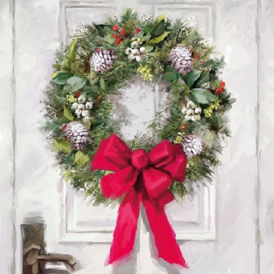 White Wreath papírszalvéta 33x33 cm, 20 db-os