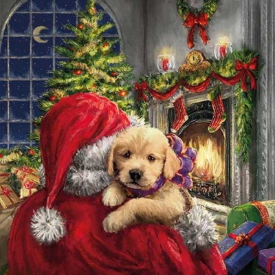 Puppy At Fire papírszalvéta 33x33cm, 20 db-os