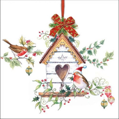 X-mas Birdhouse papírszalvéta 33x33cm,  20 db-os