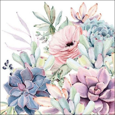 Succulent Love Papírszalvéta 33x33cm, 20db-os