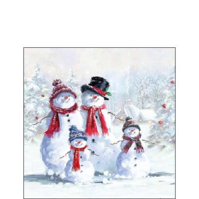 Snowmen With Hat papírszalvéta 25x25cm, 20 db-os