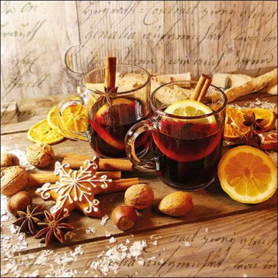 Glühwein papírszalvéta 33x33cm, 20 db-os