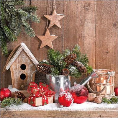 X-Mas Scene papírszalvéta 33x33cm, 20 db-os