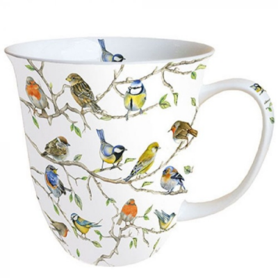 Birds Meeting porcelán bögre - 400ml