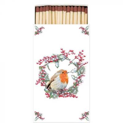 Robin In Wreath gyufa 6,5x11cm
