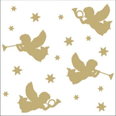 Trumpet Angels Gold papírszalvéta 33x33cm,  20 db-os